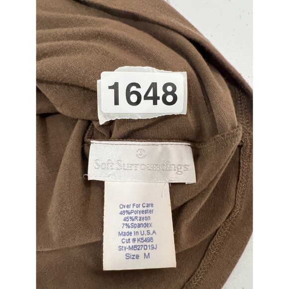 Soft Surroundings Women's Brown 3/4 Sleeve Top Lace Beaded Sequins Size M - Picture 9 of 9